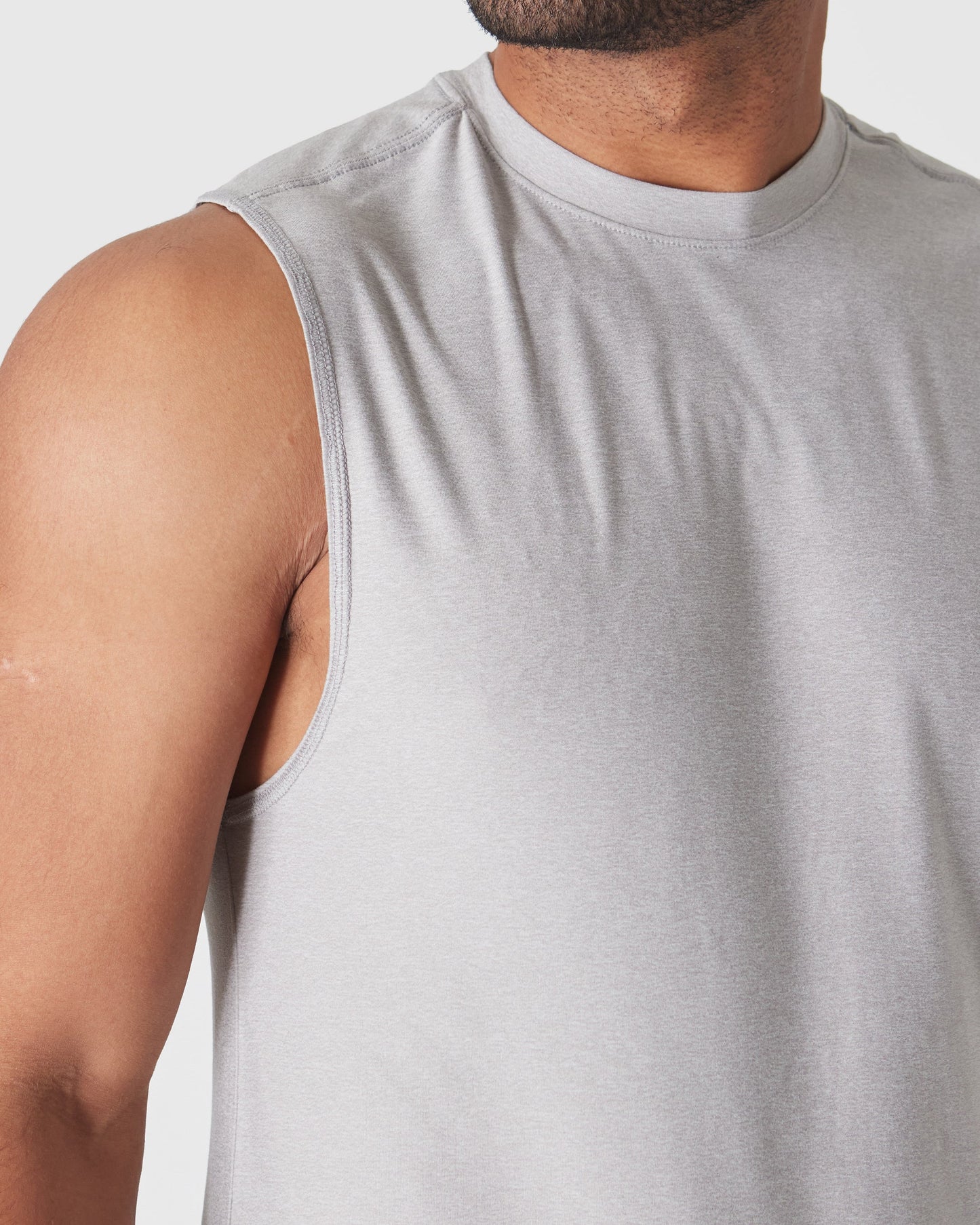 Light Heather Gray Active Sleeveless Muscle Tee