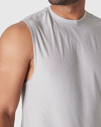 Light Heather Gray Active Sleeveless Muscle Tee