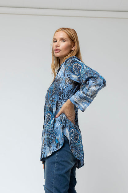 Blue Charlie Print Shirt