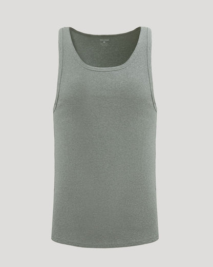 Heather Gray Ribbed Curved Hem Tank