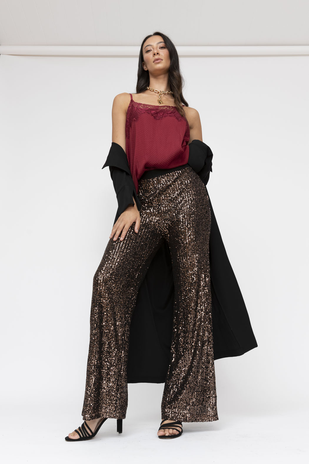 Burgundy Dobby Lace Cami - Final Sale