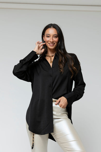 Black Silky Charlie Shirt - Sale