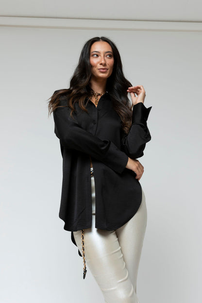 Black Silky Charlie Shirt - Sale