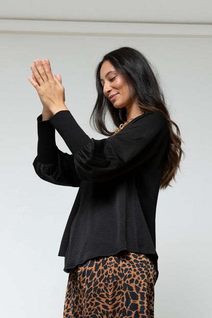 Black Reversible Silky Top - Final Sale
