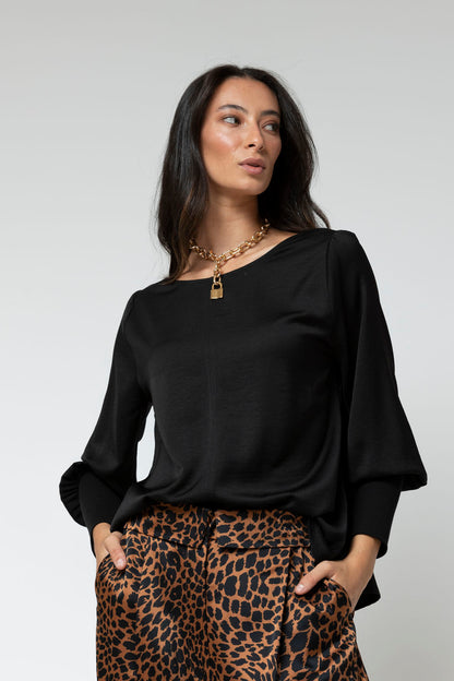 Black Reversible Silky Top - Final Sale