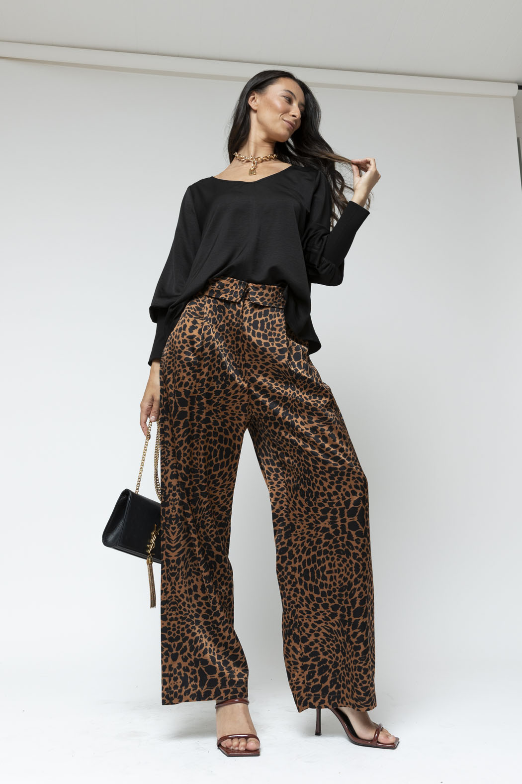 Black Reversible Silky Top - Final Sale