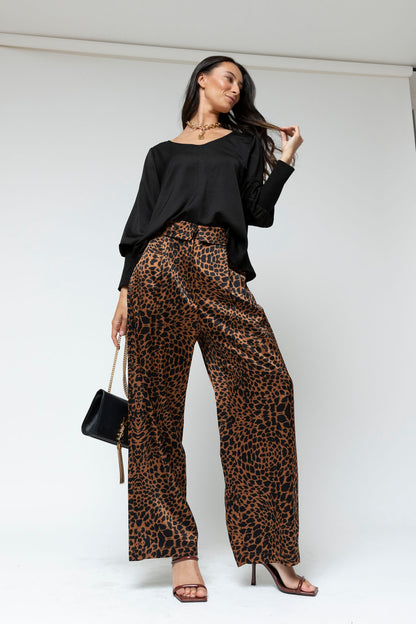 Black Reversible Silky Top - Final Sale