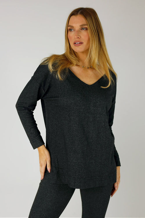 Charcoal Lush Slouch Jumper - FINAL SALE