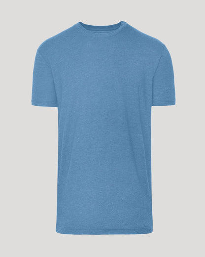 Dark Heather Blue Lake Tall Straight Hem Crew Neck T-Shirt