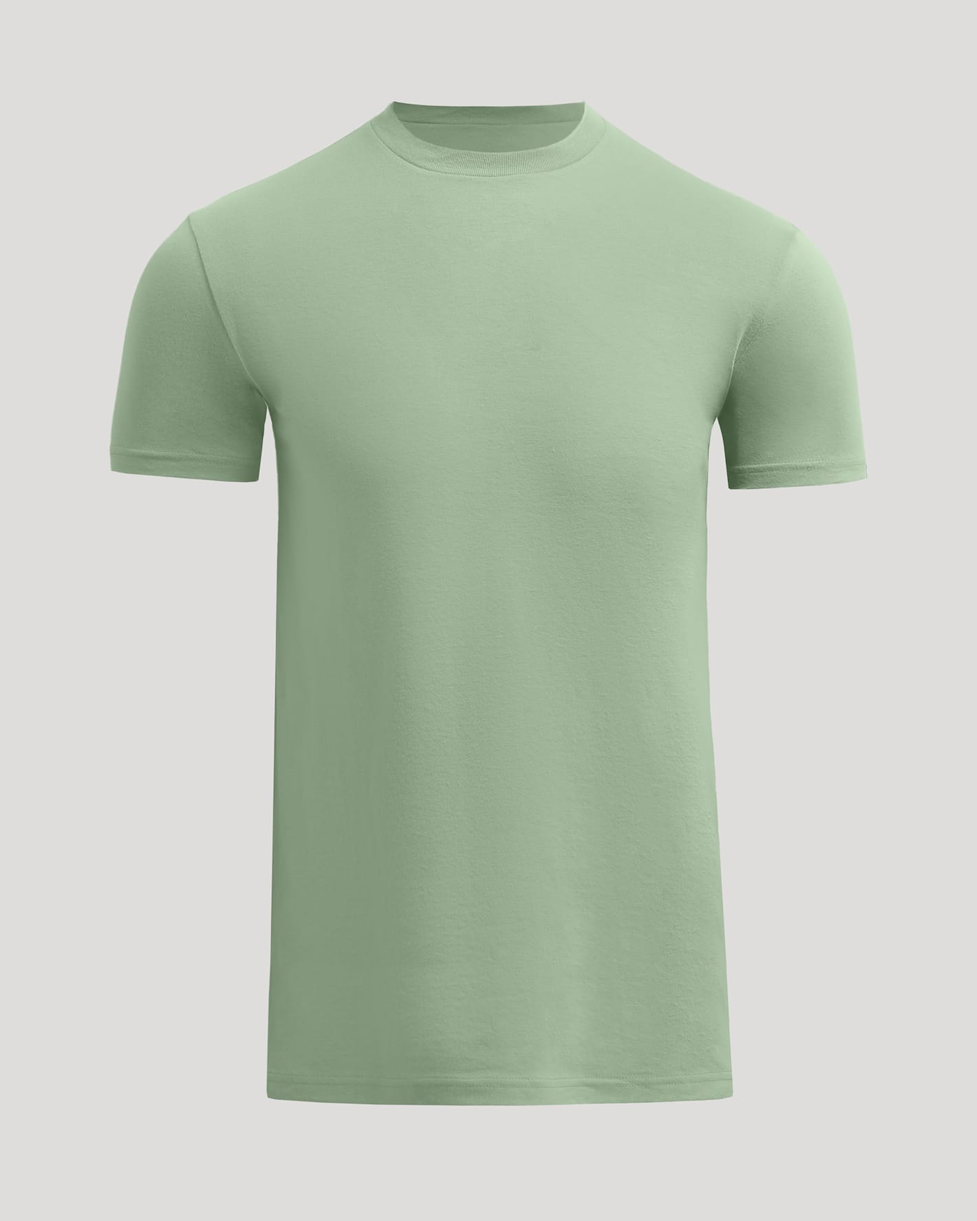 Sage Green Tall Straight Hem Crew Neck T-Shirt