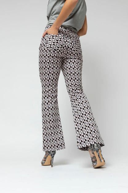 Black Pink Ponte Flare Pant - Final Sale
