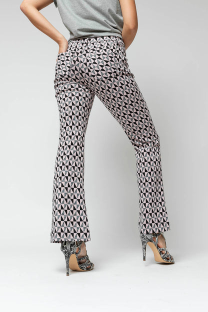 Black Pink Ponte Flare Pant - Final Sale