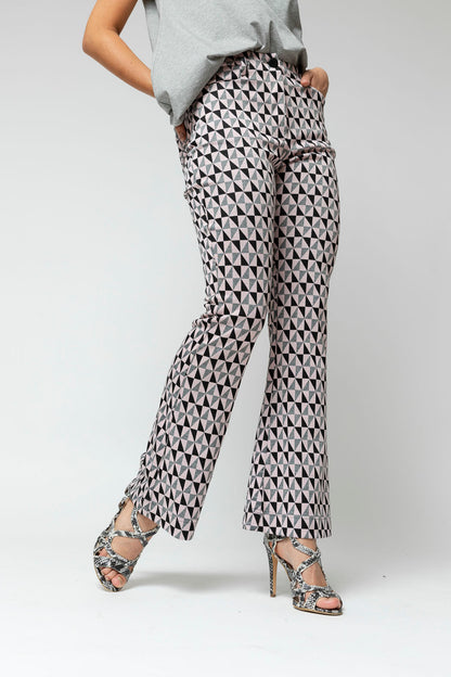 Black Pink Ponte Flare Pant - Final Sale