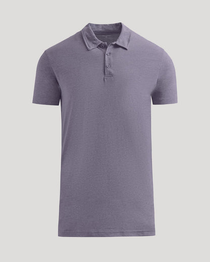 Dark Heather Amethyst Short Sleeve Tall Polo