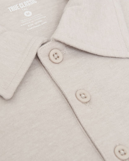 Oatmeal Short Sleeve Tall Polo