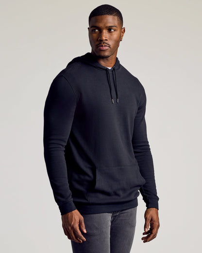Black Tall Waffle Hoodie