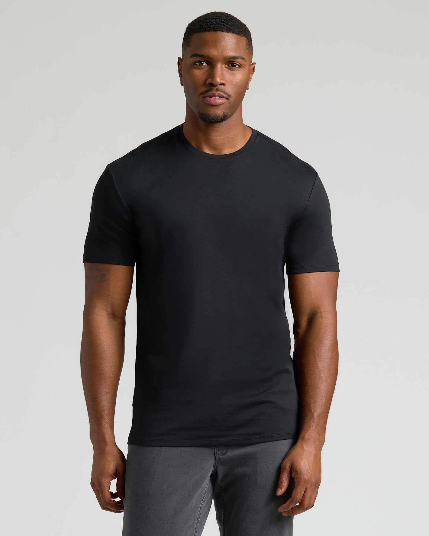 Black Tall Pima Cotton Blend Crew