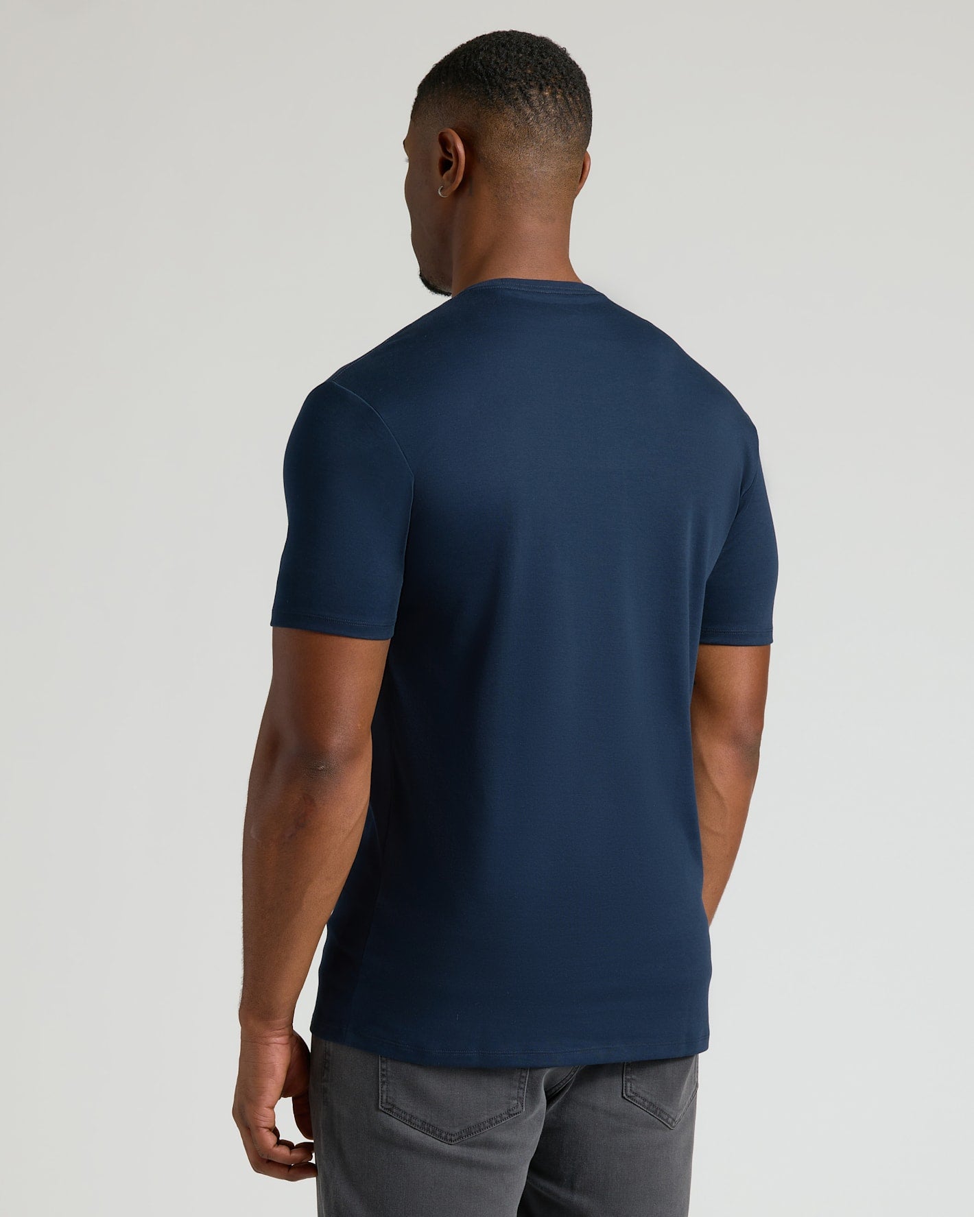 Navy Tall Pima Cotton Blend Crew