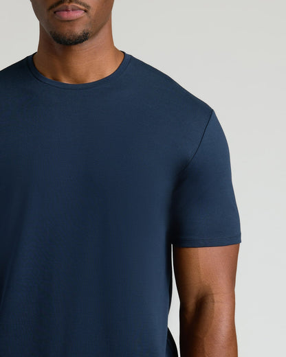 Navy Tall Pima Cotton Blend Crew