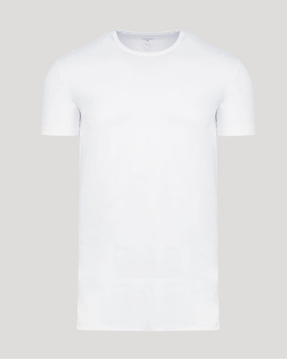 White Tall Pima Cotton Blend Crew