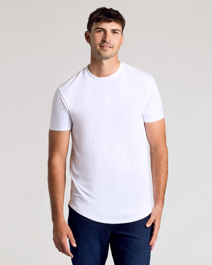 Classic Short Sleeve Tall Curved Hem Crew 3-Pack