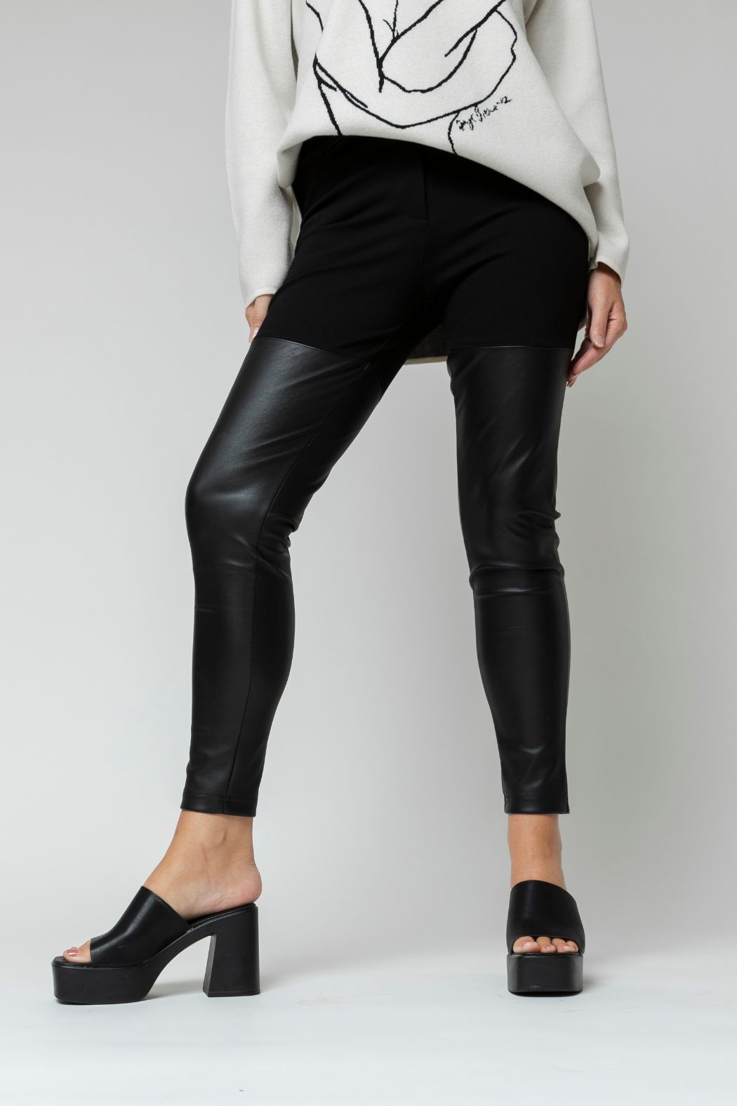 Black Ultra Spliced Ponte Pant - Final Sale