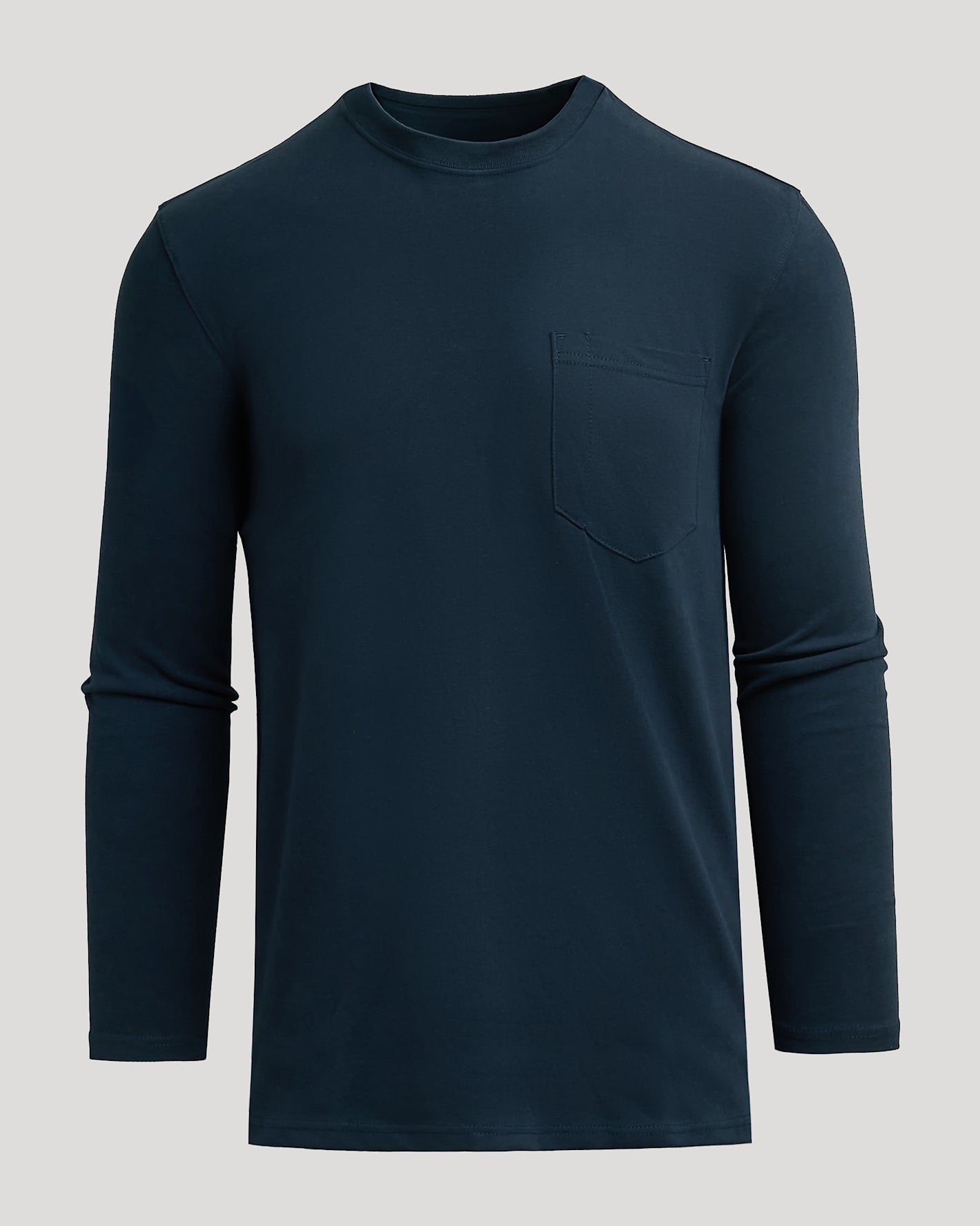 Navy Tall Heavyweight Long Sleeve Pocket Crew