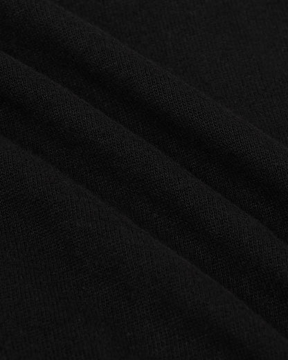 Black Heavyweight Curved Hem Crew