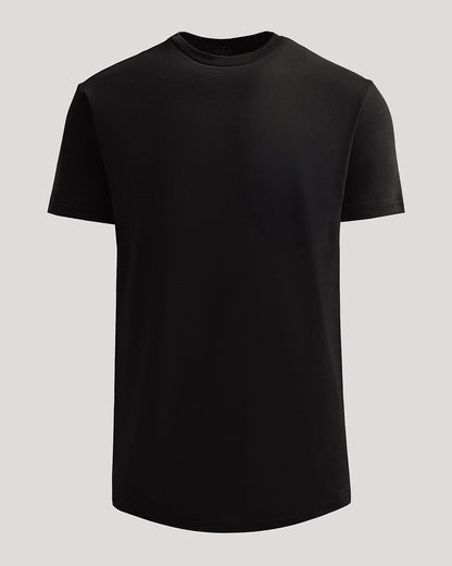 Black Heavyweight Curved Hem Crew