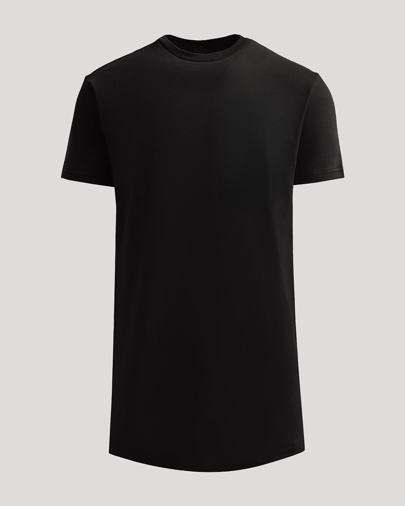 Black Tall Heavyweight Curved Hem Crew
