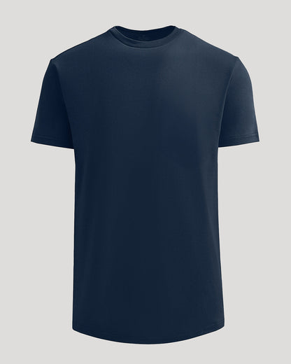 Navy Heavyweight Curved Hem Crew