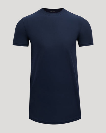 Navy Tall Active Curved Hem Crew