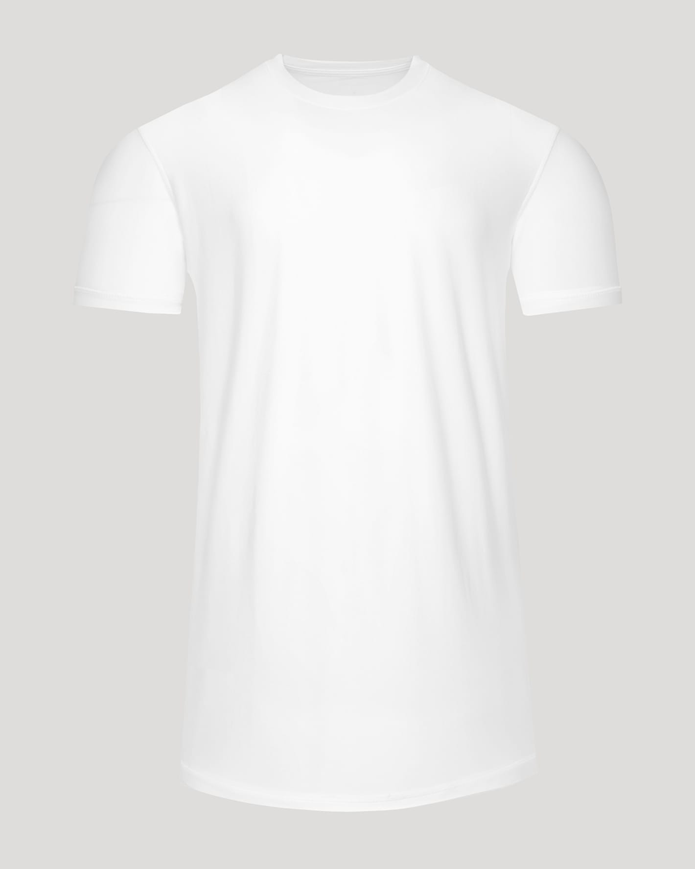 White Tall Active Curved Hem Crew