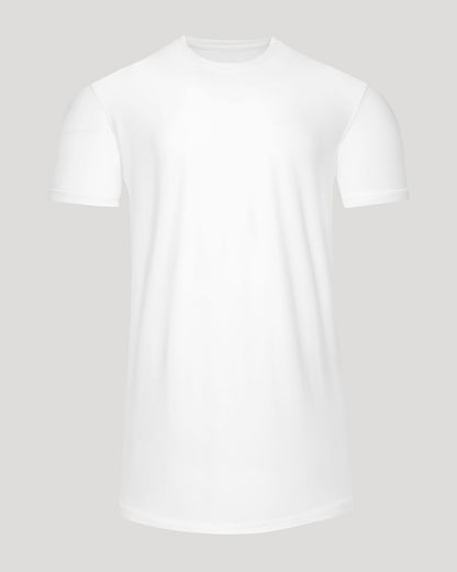 White Tall Active Curved Hem Crew