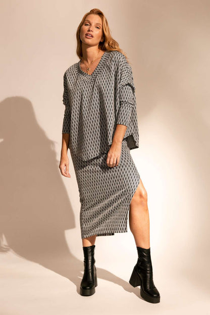 Black White Jacquard Skirt - Final Sale