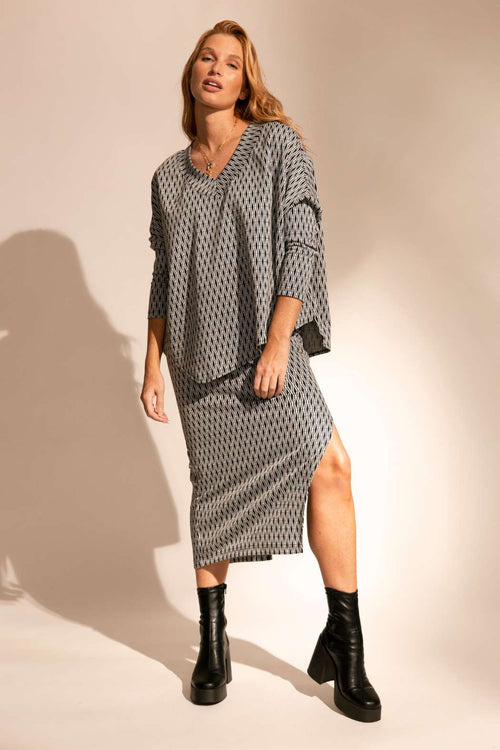 Black White Jacquard Skirt - Final Sale