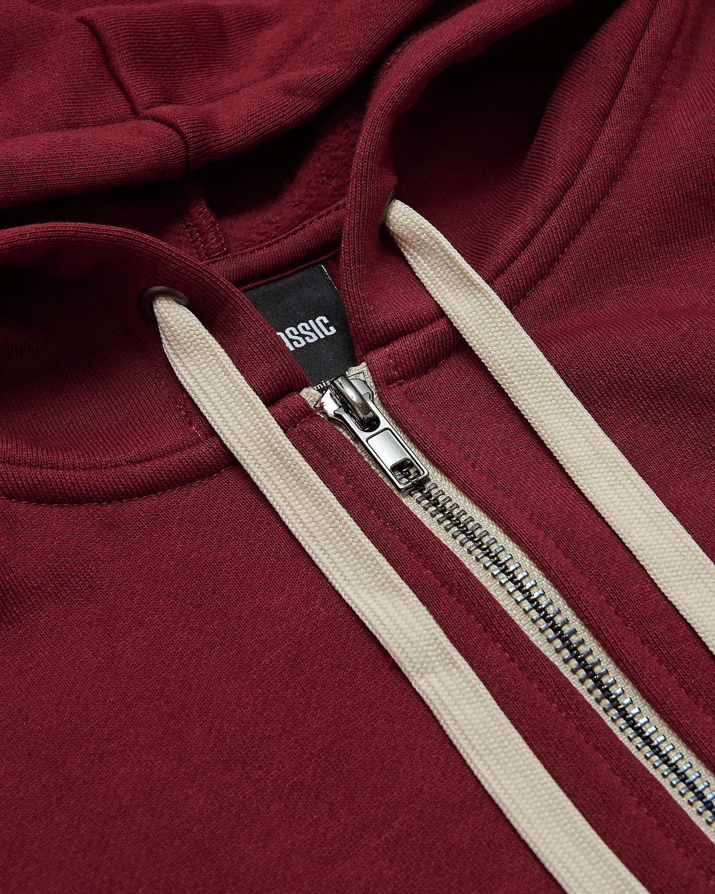 Dark Maroon Fleece French Terry Zip Hoodie
