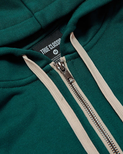Deep Emerald Fleece French Terry Zip Hoodie