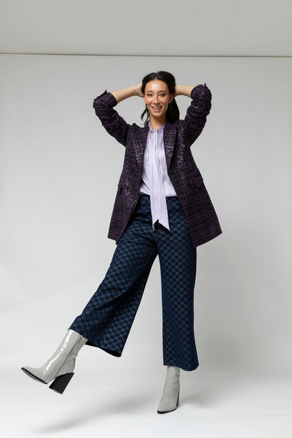 Black/purple Tweed Blazer- Sale