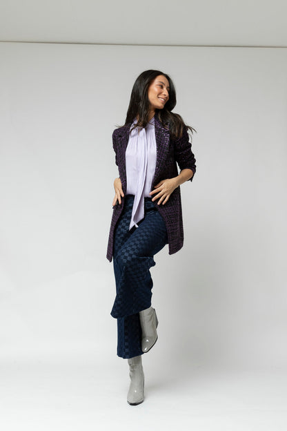 Black/purple Tweed Blazer- Sale