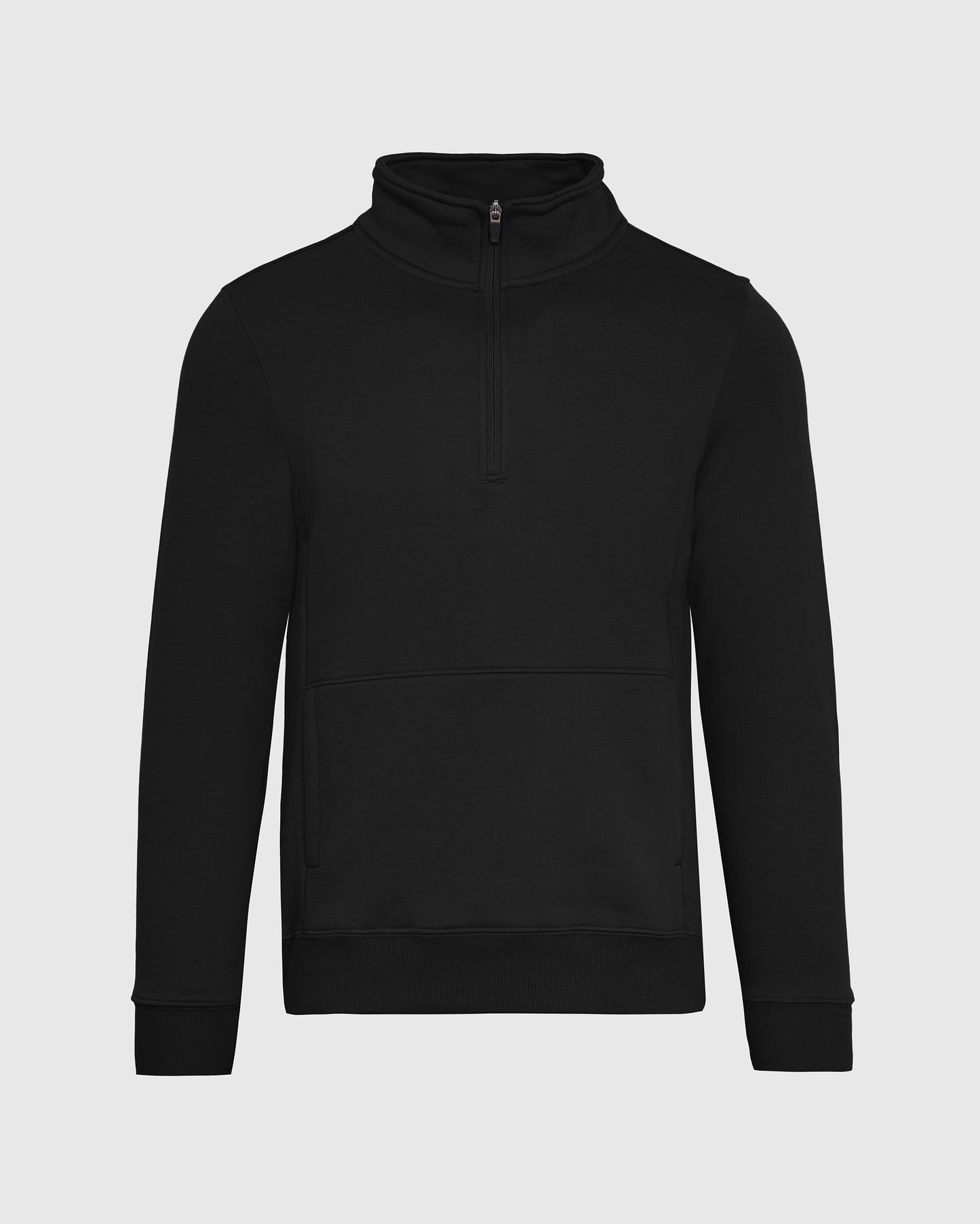 Black Quarter Zip Fleece Sweatshirt