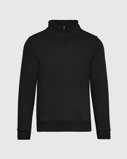 Black Quarter Zip Fleece Sweatshirt