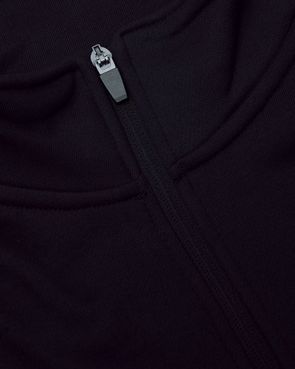 Black Quarter Zip Fleece Sweatshirt