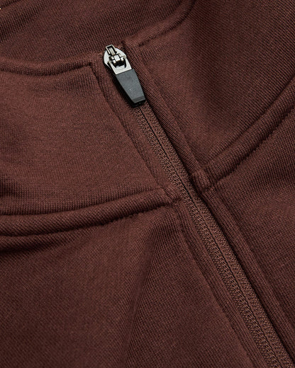 Carob Quarter Zip Fleece Sweatshirt