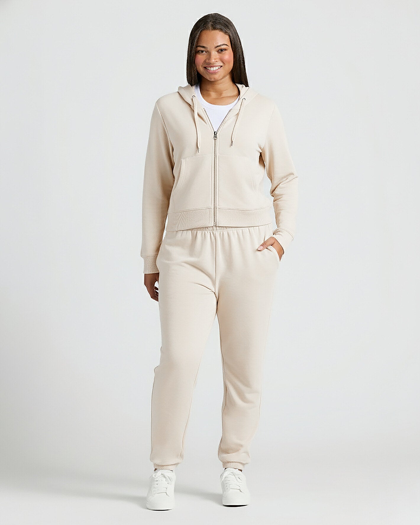 Womens Oatmeal Relaxed Joggers