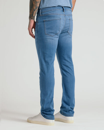 Medium Indigo Wash Straight Comfort Stretch Jeans