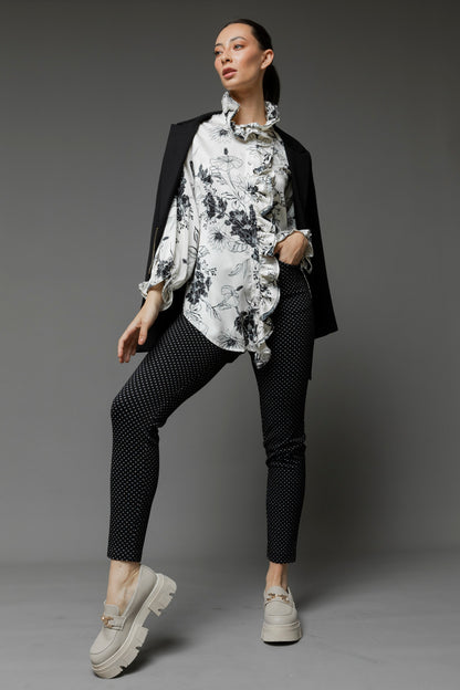 Black Spot Jacquard Slim Pant
