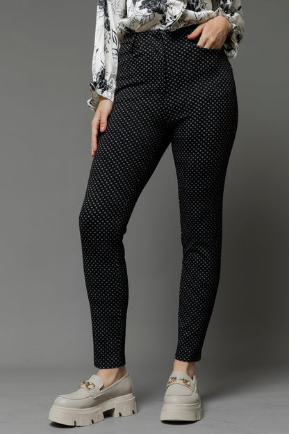 Black Spot Jacquard Slim Pant