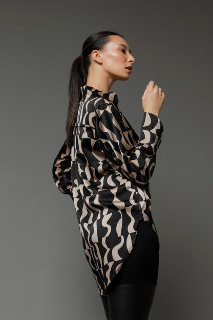 Black Taupe Abstract Blogger Shirt