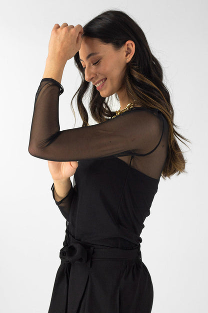 Black Mesh Basic Top - Final Sale